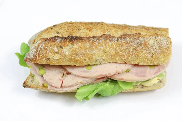 Sandwich Mit Schinken Und Gemüse — Stockfoto