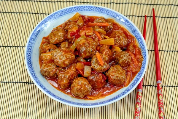 Une Photo Cuisine Boulettes Viande Sauce Tomate — Photo