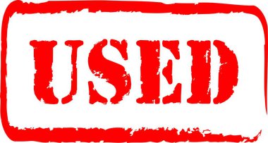 Üzerinde kullanılmış yazı olan kırmızı damga..