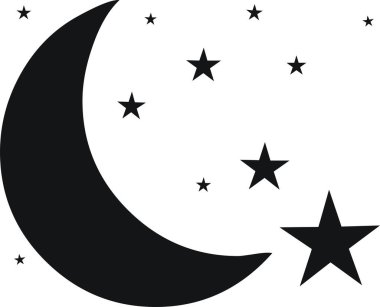 Bir ay ve yıldızın vektör çizimi