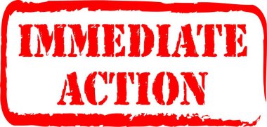 Üzerinde hemen eylem yazan kırmızı damga..