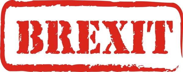 Sello Rojo Con Brexit Escrito — Vector de stock