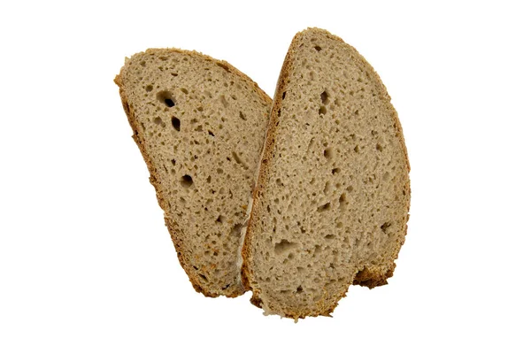 Sneetjes Brood Geïsoleerd Witte Achtergrond — Stockfoto