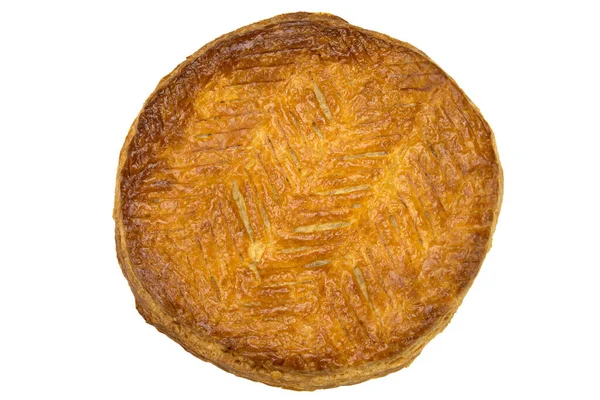 Galette Des Rois Isolée Sur Fond Blanc — Photo