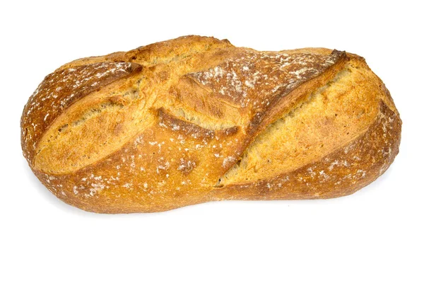 Vers Gebakken Brood Geïsoleerd Witte Achtergrond — Stockfoto