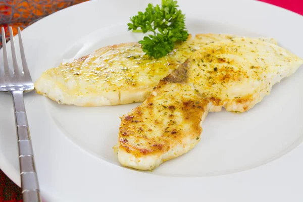 Haifischsteaks Auf Teller — Stockfoto