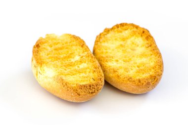 ekmek tostları beyaz arkaplanda