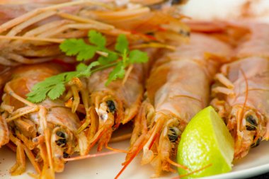 Tabakta limonlu karides