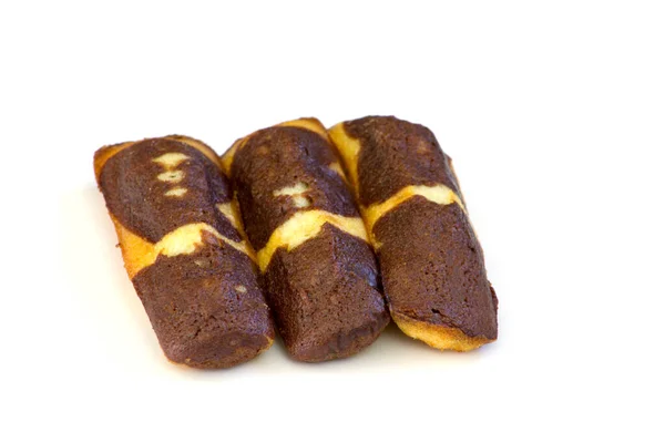 Choklad Cookies Isolerad Vit Bakgrund — Stockfoto