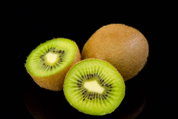 Kiwi Fruits Black Background — Stock Photo, Image