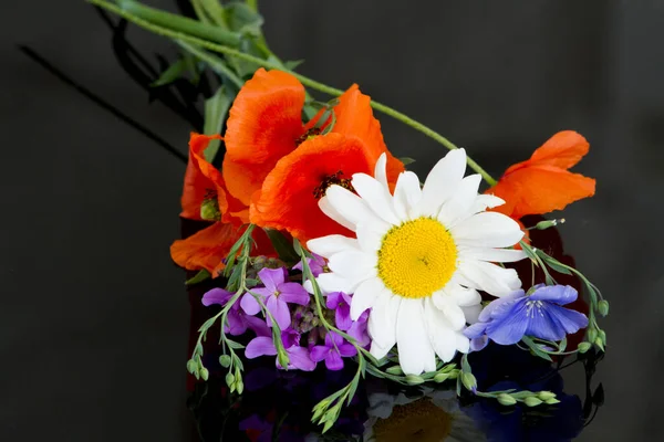 배경에 아름다운 야생화 꽃다발들 — 스톡 사진