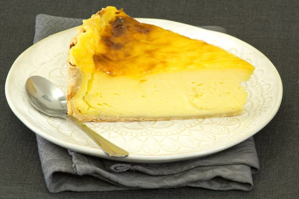 Tabağında karamel olan kek.