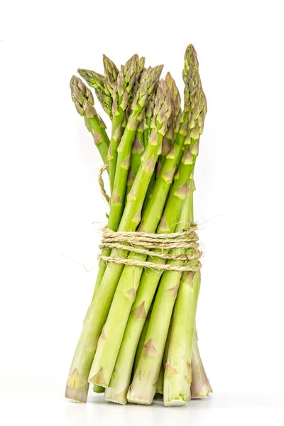 Verse Asperges Geïsoleerd Witte Achtergrond — Stockfoto