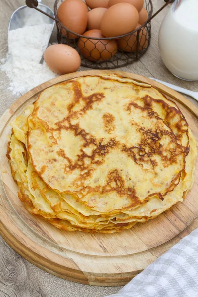 Hemlagade Crepes Till Frukost — Stockfoto