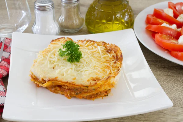 Bolognese Style Lasagna Plate — Stock Photo, Image