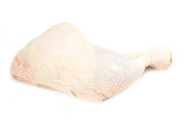 Perna Frango Cru Isolado Fundo Branco — Fotografia de Stock