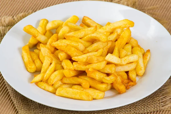 Pommes Frites Tallrik — Stockfoto