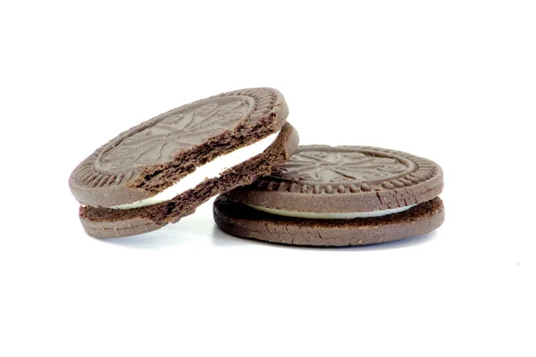 Csokoládé Cookie Elszigetelt Fehér Háttér — Stock Fotó