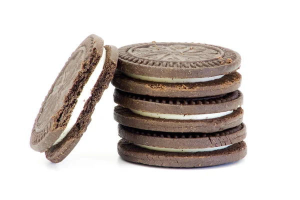 Csokoládé Cookie Elszigetelt Fehér Háttér — Stock Fotó