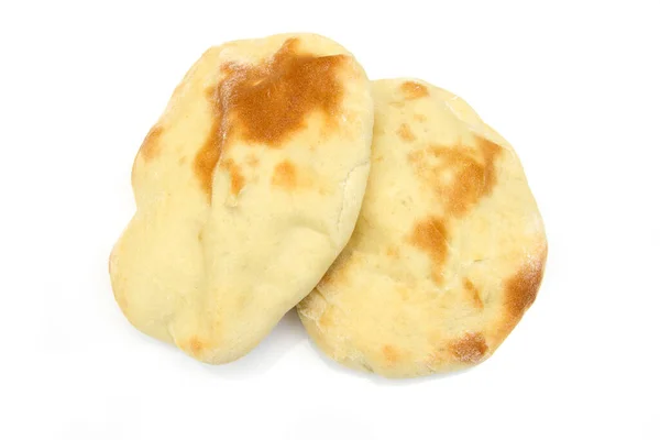 Fresh Homemade Pita Bread Isolated White Background — Stock Photo, Image