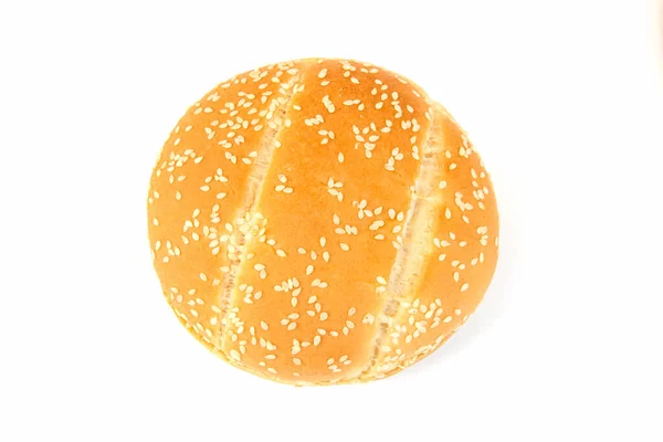 Pain Pour Hamburger Sur Fond Blanc — Photo