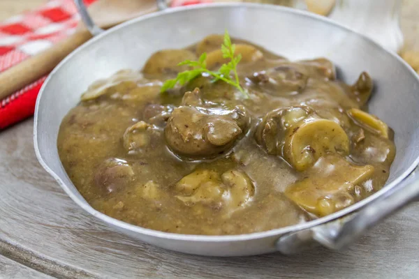 Plate Delicious Rice Mushrooms — Stock Photo, Image