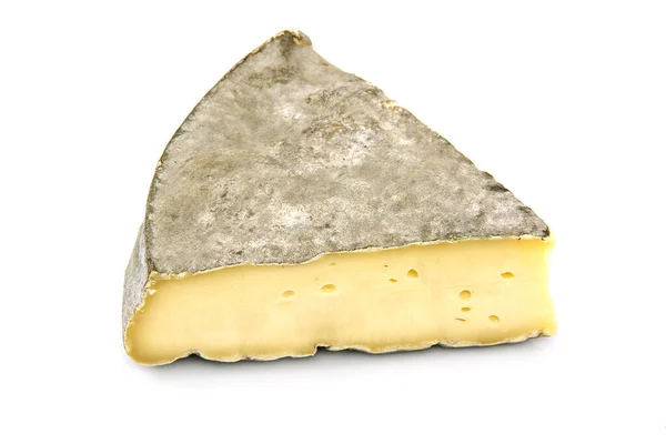 Pezzo Formaggio Isolato Sfondo Bianco — Foto Stock