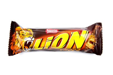 Itancourt, France - 01 30 2021: Lion brand chocolate bar manufactured by Nestle clipart