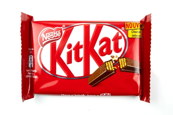 Itancourt Francia 2021 Kitkat Paquete Barras Chocolate Marca Nestlé —  Fotos de Stock