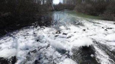 Fransa 'nın kuzeyinde kışın şelale