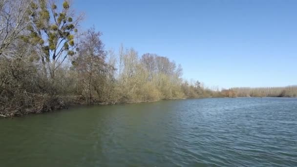 Λίμνη Στη Γαλλία Την Ηλιόλουστη Μέρα — Αρχείο Βίντεο