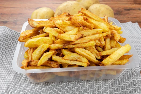 Punnet French Fries Table — Stock Photo, Image