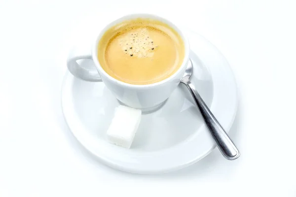 Caffè Con Zucchero Isolato Bianco — Foto Stock