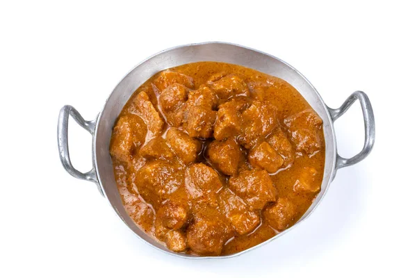 Pollo Tikka Masala Plato Aislado Sobre Fondo Blanco — Foto de Stock