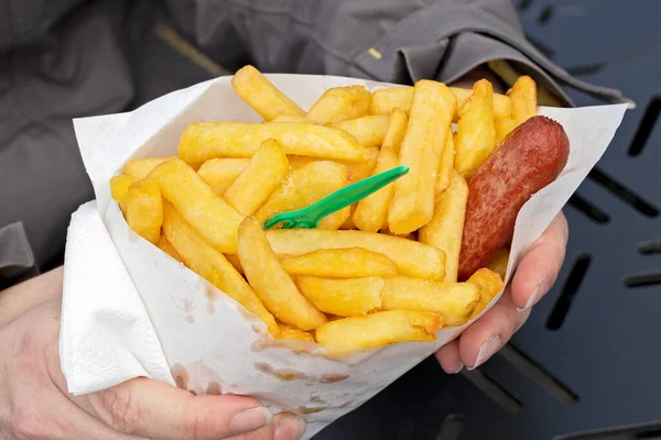 Frietjes Worstjes — Stockfoto