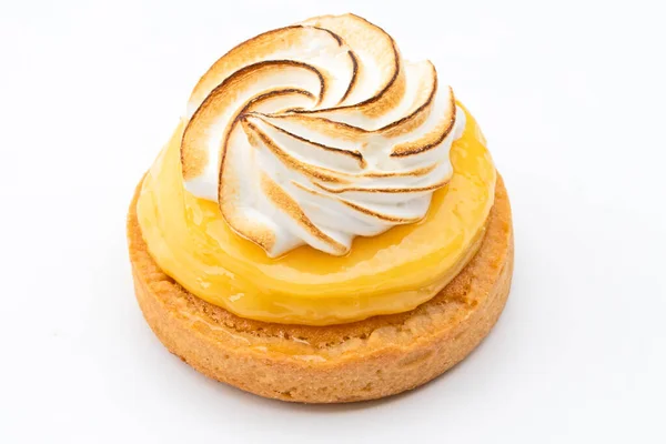 Lemon Meringue Tart Isolated White Background — Φωτογραφία Αρχείου