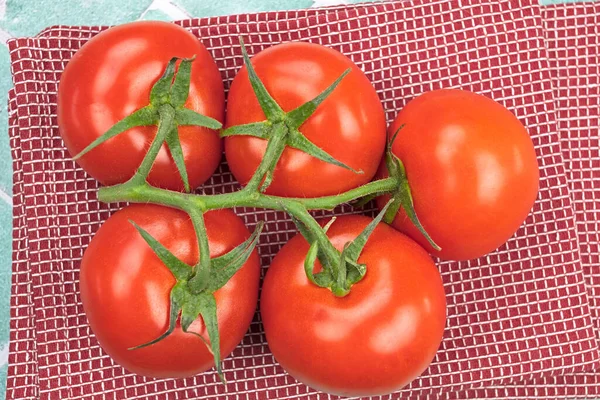 Frische Reife Tomaten Auf Holztisch — Stockfoto