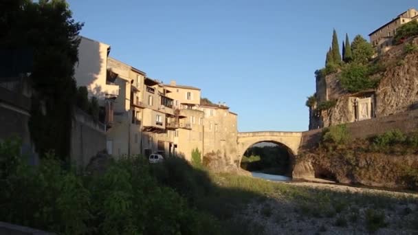 Romeinse Brug Van Vaison Romaine — Stockvideo