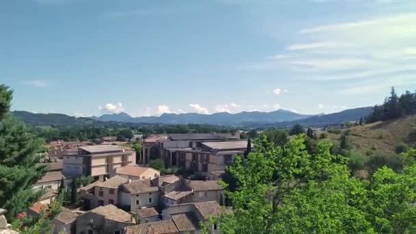 Uitzicht Het Platteland Rond Stad Vaison Romaine — Stockvideo