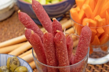 small salami sausages for the aperitif
