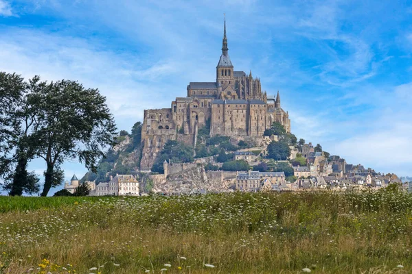 View Mont Saint Michel Blue Sky — Stock Photo, Image