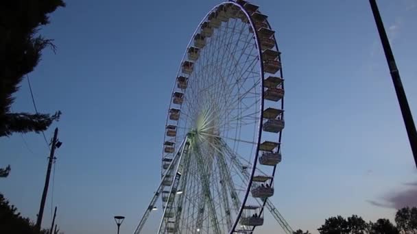 Ferris Wheel Avignon Evening — Stock Video