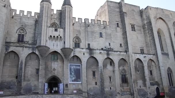 Palais Des Papes Nella Città Avignone — Video Stock