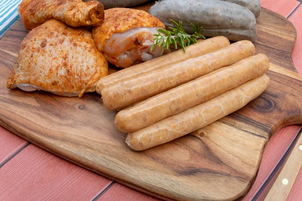 Assorted Barbecue Meats Cutting Board — Stock Photo, Image
