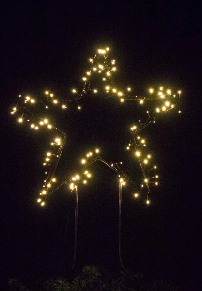 Uma Estrela Natal Como Uma Decoração Tradicional Natal Temporada Férias — Fotografia de Stock