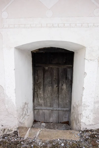 Porta Vintage Madeira Entrada Para Edifício Antigo — Fotografia de Stock