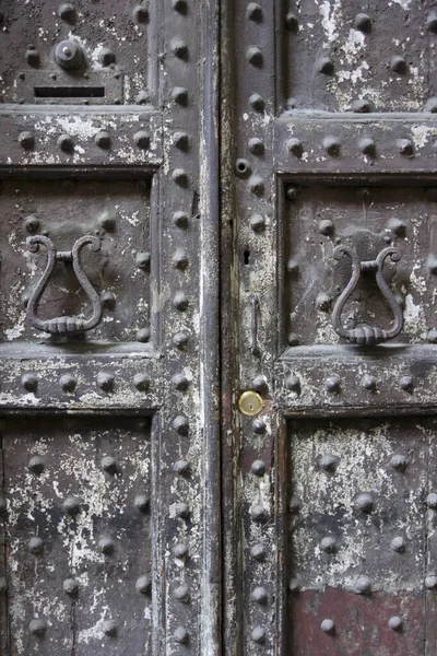 Puerta Vintage Madera Entrada Antiguo Edificio — Foto de Stock