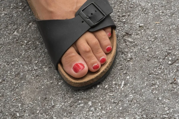 Använda Flip Flop Sandaler Utomhus Skor För Sommaren Och Varma — Stockfoto