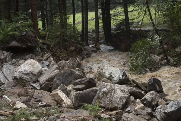 Daños Por Tormentas Causados Por Deslizamientos Tierra Escombros Lodo Después —  Fotos de Stock