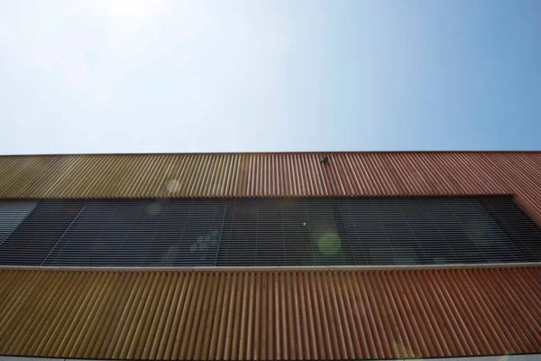 Fachada Casa Construção Madeira Edifícios Arquitetura Com Materiais Naturais — Fotografia de Stock